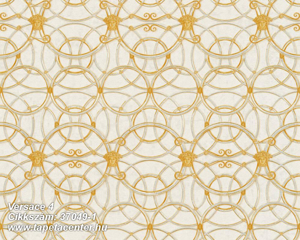 Barokk-klasszikus,geometriai mintás,különleges felületű,arany,fehér,súrolható,vlies tapéta 